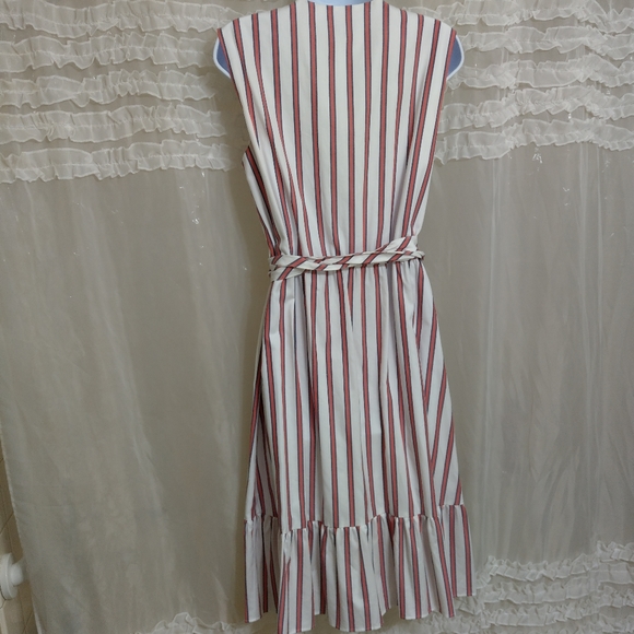 Draper James NWT Stripe Faux Wrap Tank Tie Dress - Picture 6 of 10